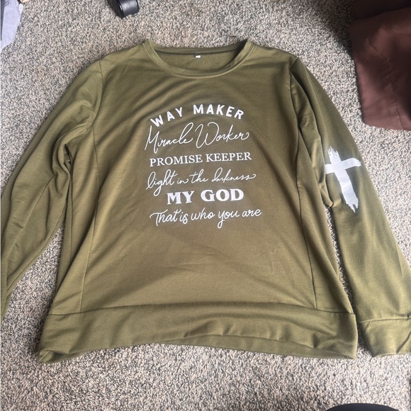 Sweaters - Olive Green Way Maker light women’s  Sweatshirt